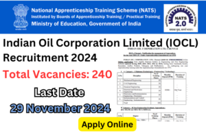 Indian Oil Corporation Limited (IOCL) Apprentice Recruitment 2024: Apply for 240 Vacancies in Chennai