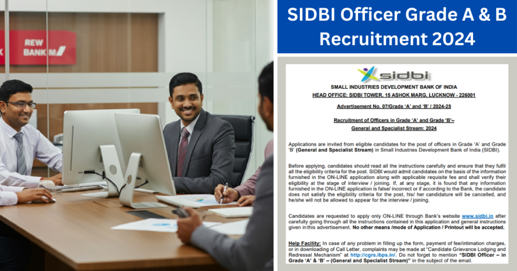 SIDBI Bank Recruitment 2024 Apply Online for Grade A & B - Copy